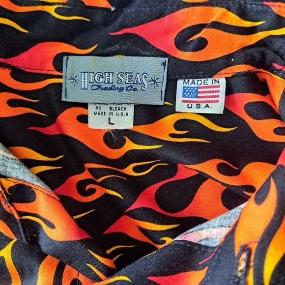 High Seas 90's Flame/Trailer Park Boys/Guy Fieri Men's Large Made in U.S.A. - Picture 3 of 6